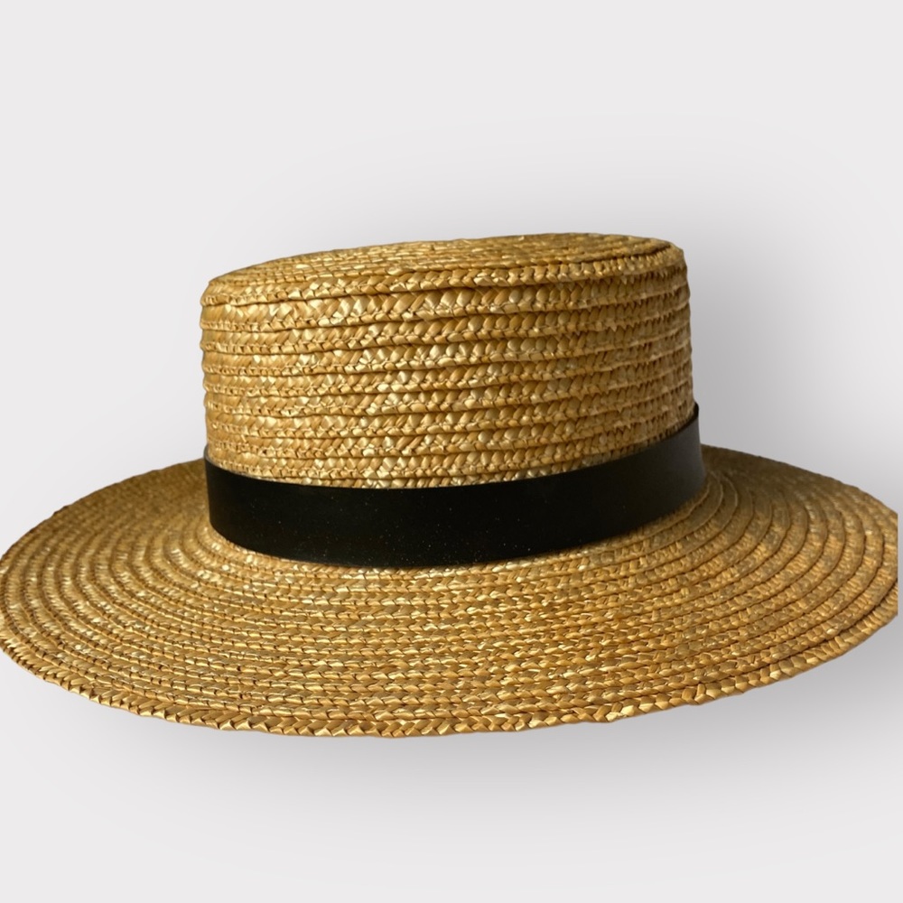 EUC Lack of Color Black Spencer Boater Hat | Small